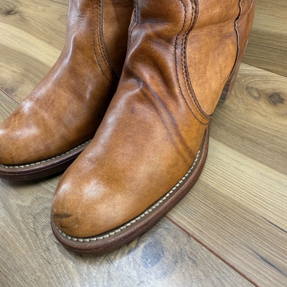 Frye Cognac Tan Leather Knee-High Riding Boots - Picture 6 of 14